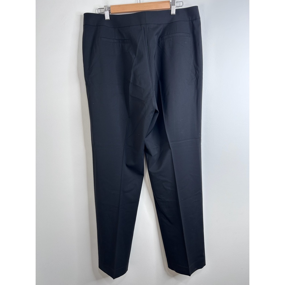 Lafayette 148 Black Virgin Wool Blend Straight Leg Dress Pants 14 Career Luxury - Picture 3 of 10